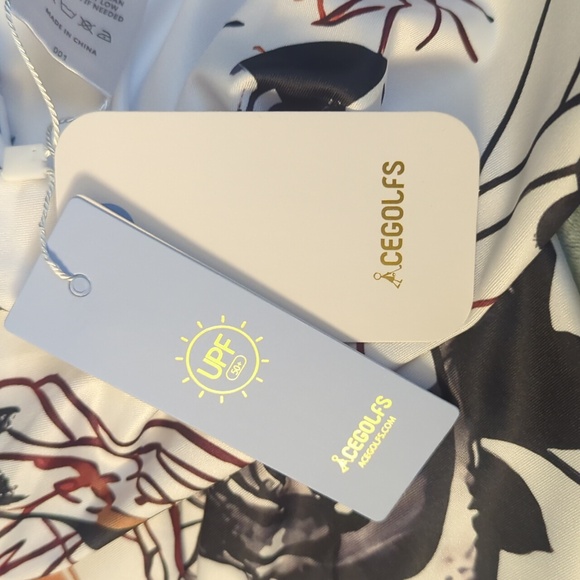 ACEGOLFS Botanical Energy Pullover UPF 50+ Pickleball Gold Tennis Nwt - Picture 9 of 10